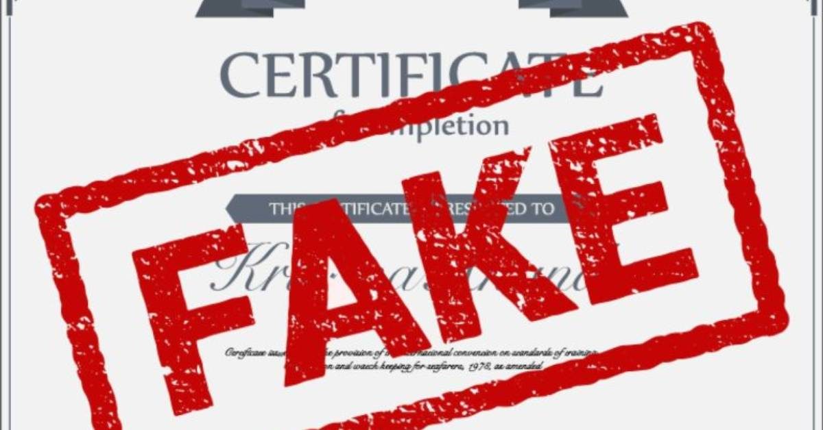 fake certificate